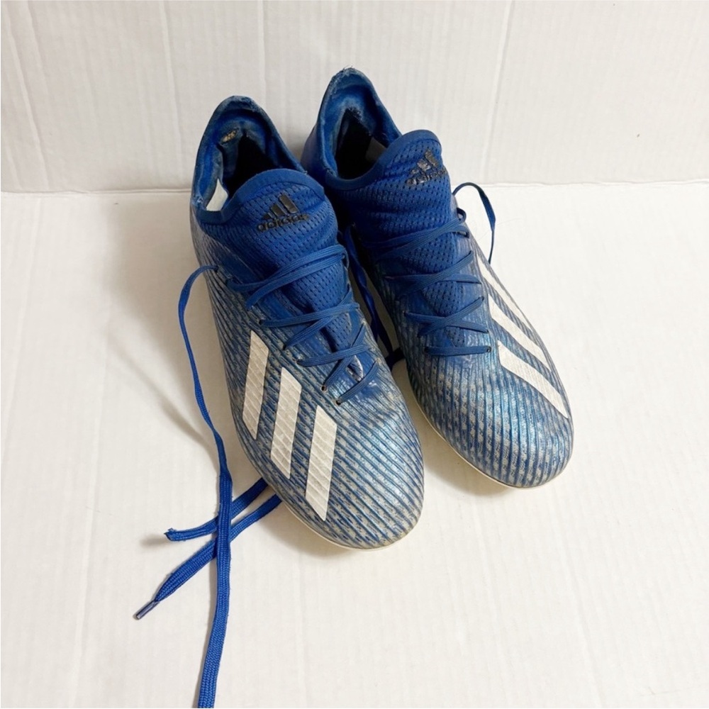 Men’s Adidas X 19.2 FG Blue and White soccer cleats size 7